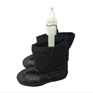 Gold Toe Black Sequin Boots Size 6 Youth New With Tags.